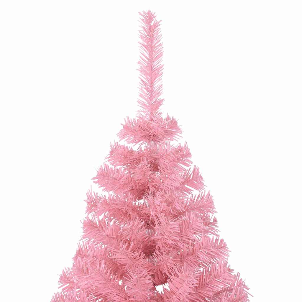 Artificial Pre-lit Christmas Tree with 300 LEDs Pink 210 cm PVC