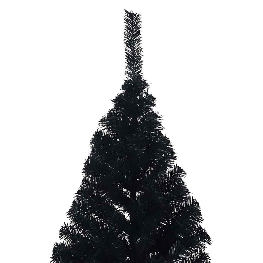 Artificial Pre-lit Christmas Tree Black 240 cm PVC