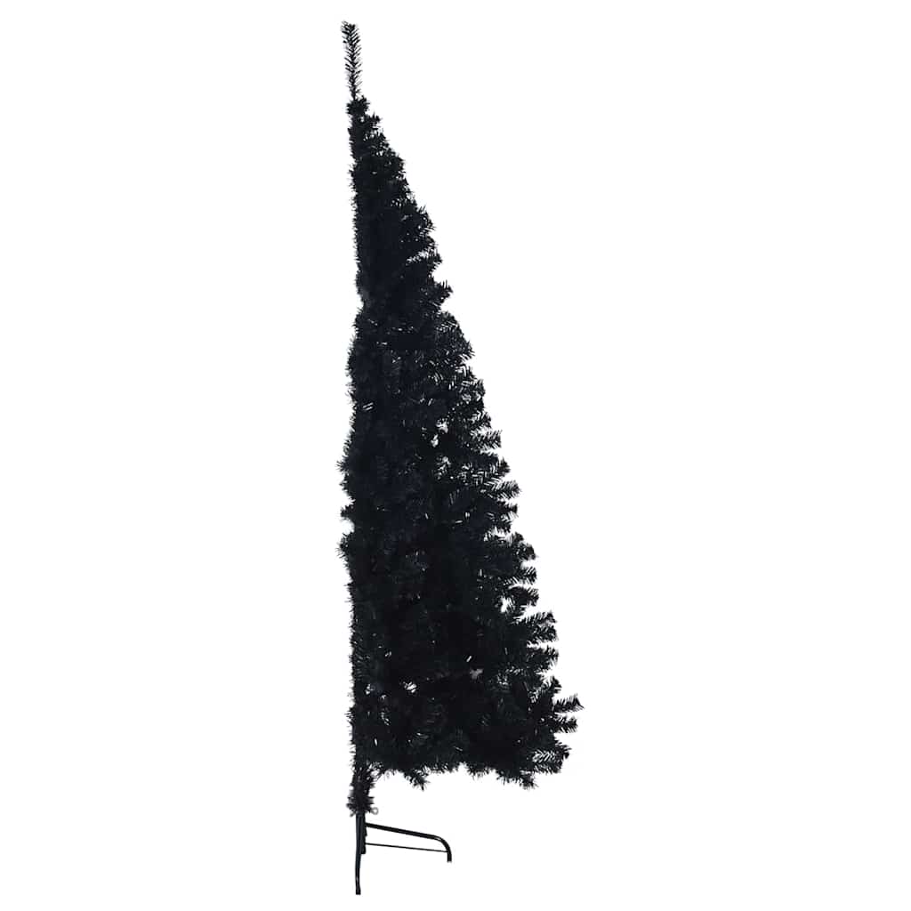 Artificial Pre-lit Christmas Tree Black 240 cm PVC