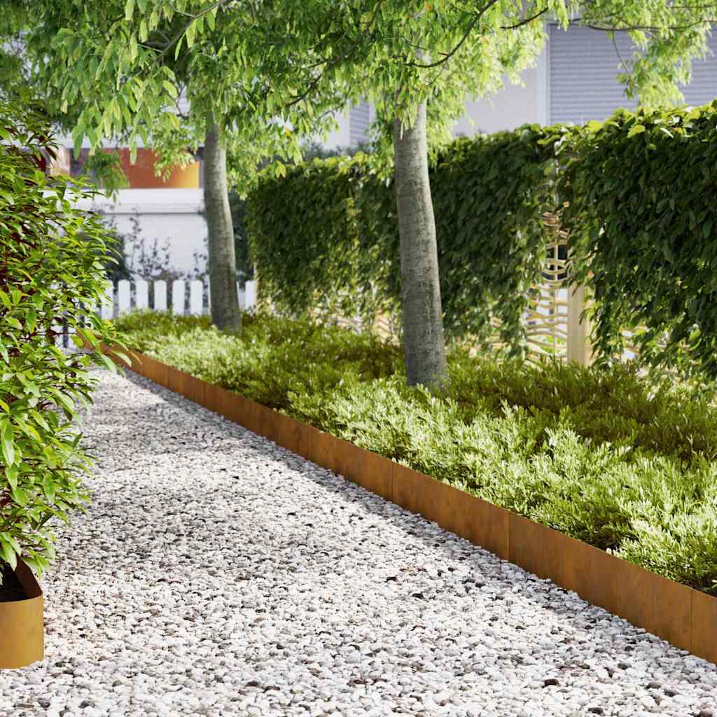 Lawn Edging 30 pcs Rusty 103 x 0.05 x 20 cm Weathering Steel