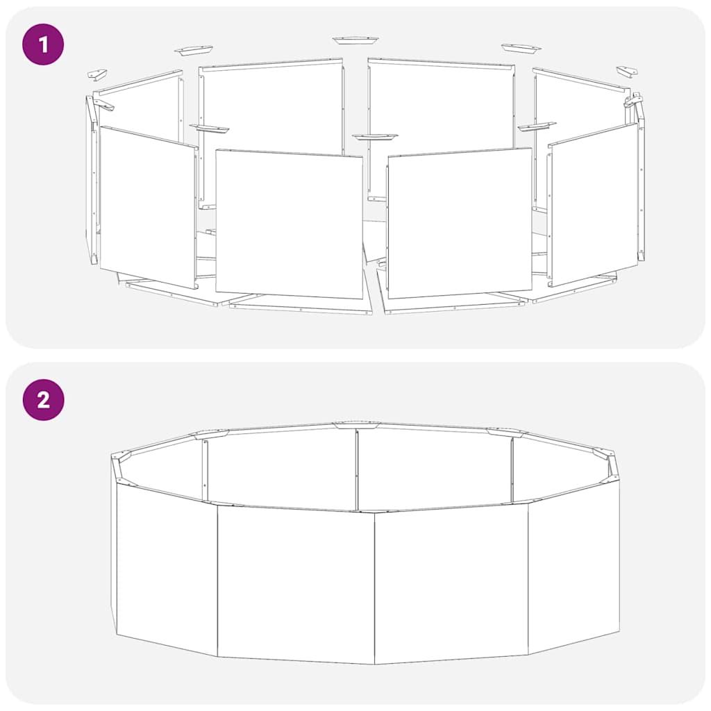 Planter Black 120 x 120 x 35 cm Steel