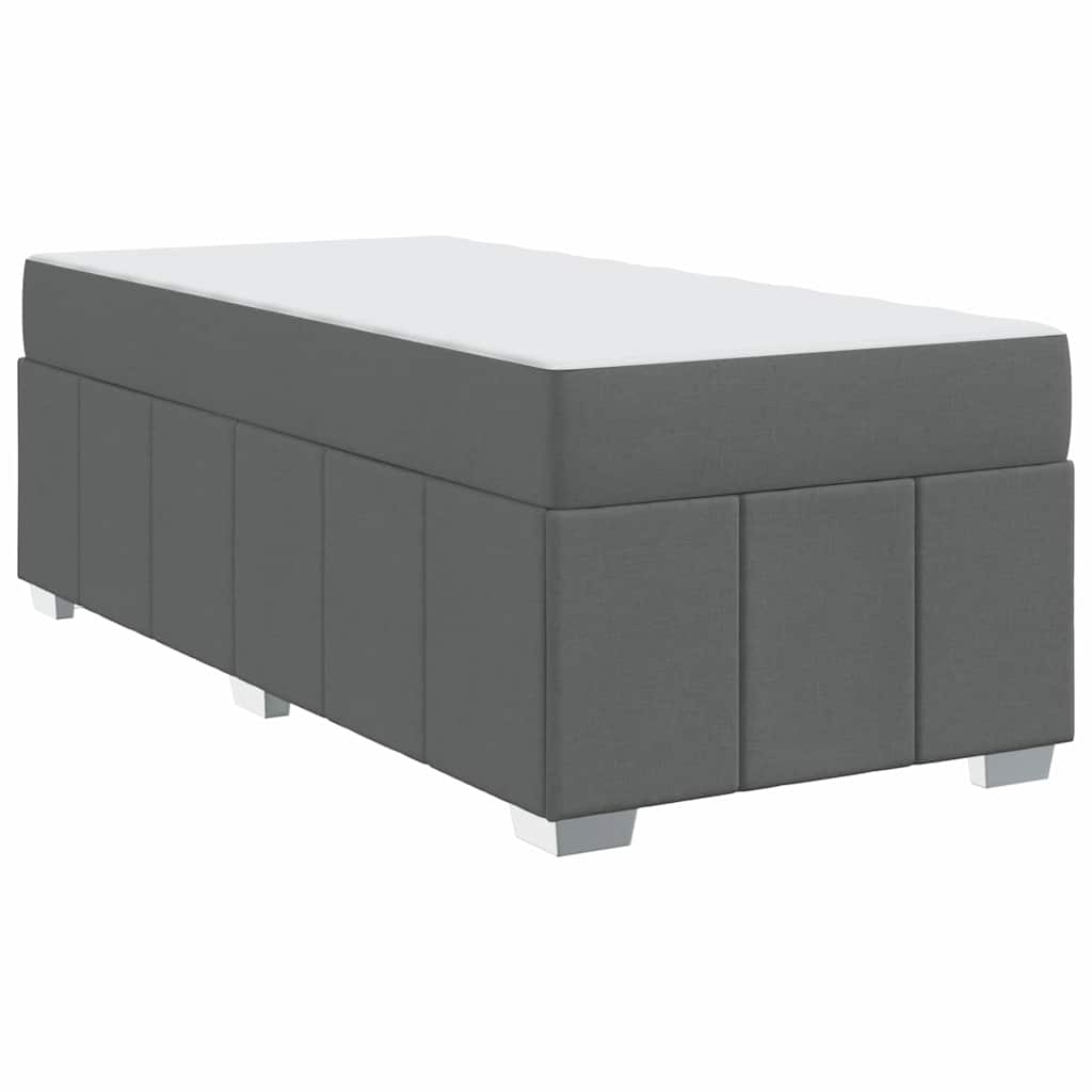 Bed Frame with Mattress Dark grey 90 x 190 cm Fabric