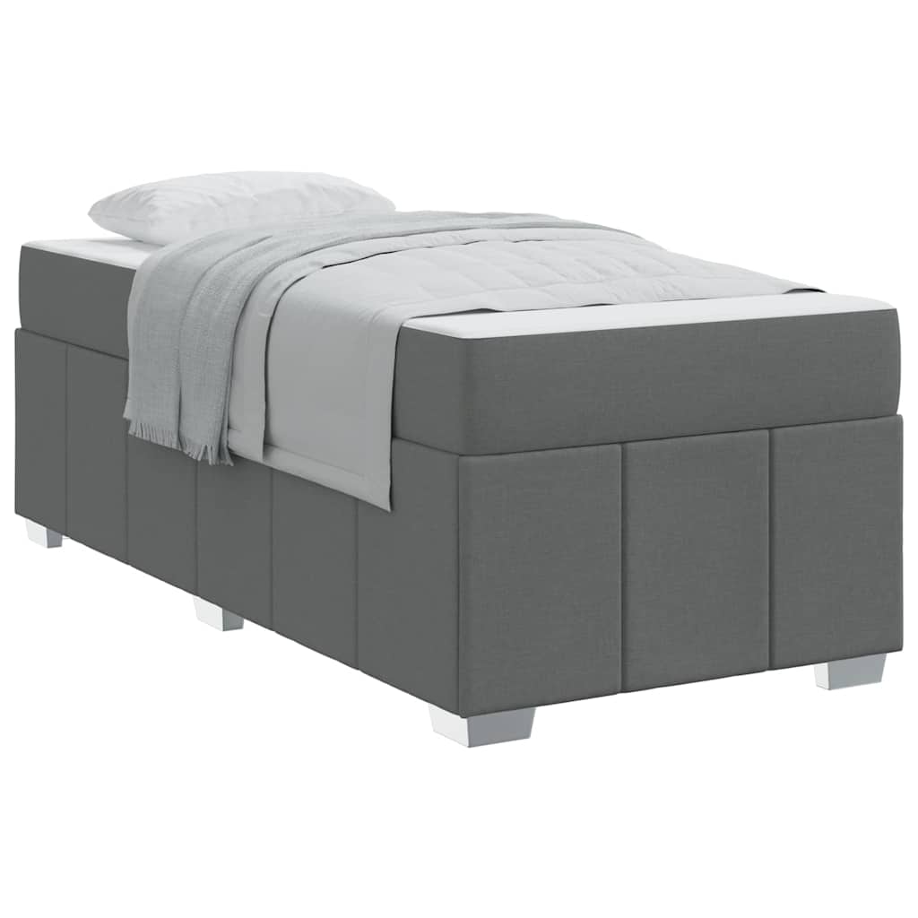 Bed Frame with Mattress Dark grey 90 x 190 cm Fabric