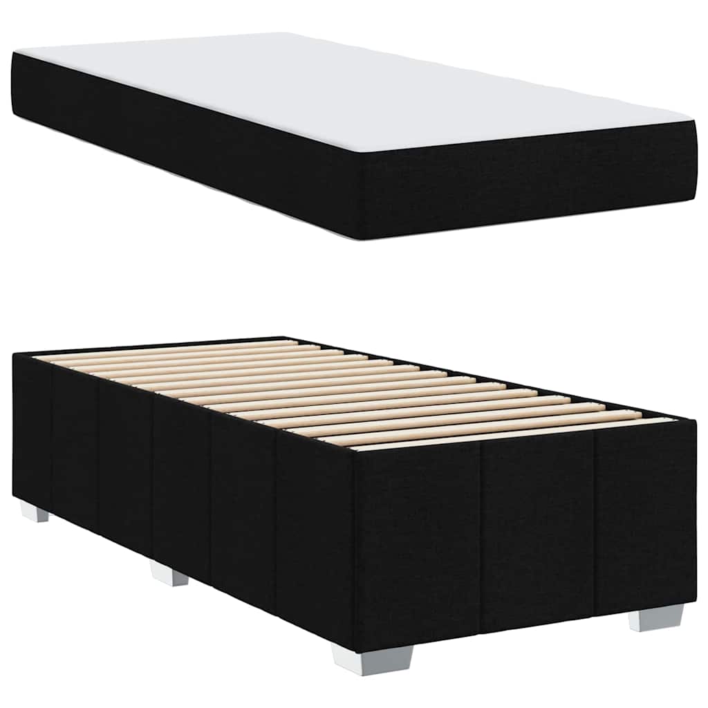Bed Frame with Mattress Black 90 x 190 cm Fabric