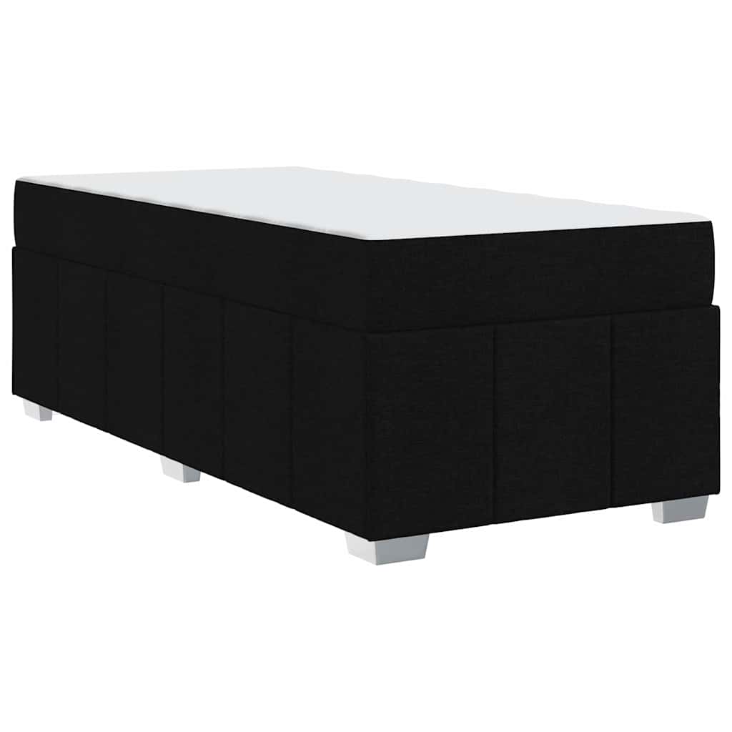 Bed Frame with Mattress Black 90 x 190 cm Fabric