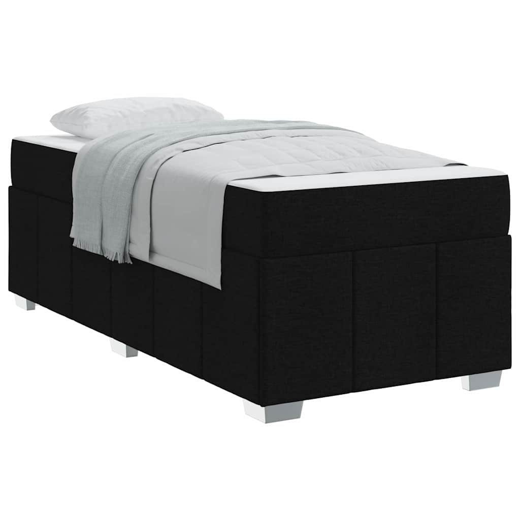 Bed Frame with Mattress Black 90 x 190 cm Fabric