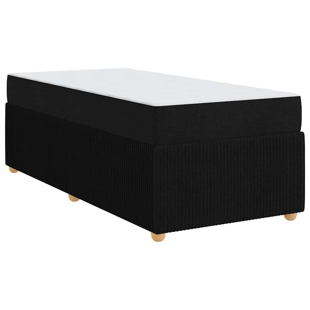 Bed Frame with Mattress with Mattress Black 90 x 190 cm Fabric