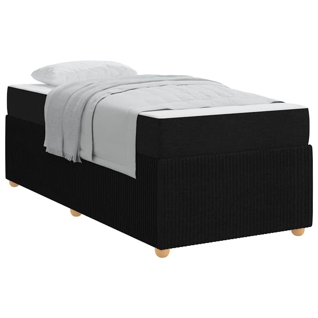 Bed Frame with Mattress with Mattress Black 90 x 190 cm Fabric