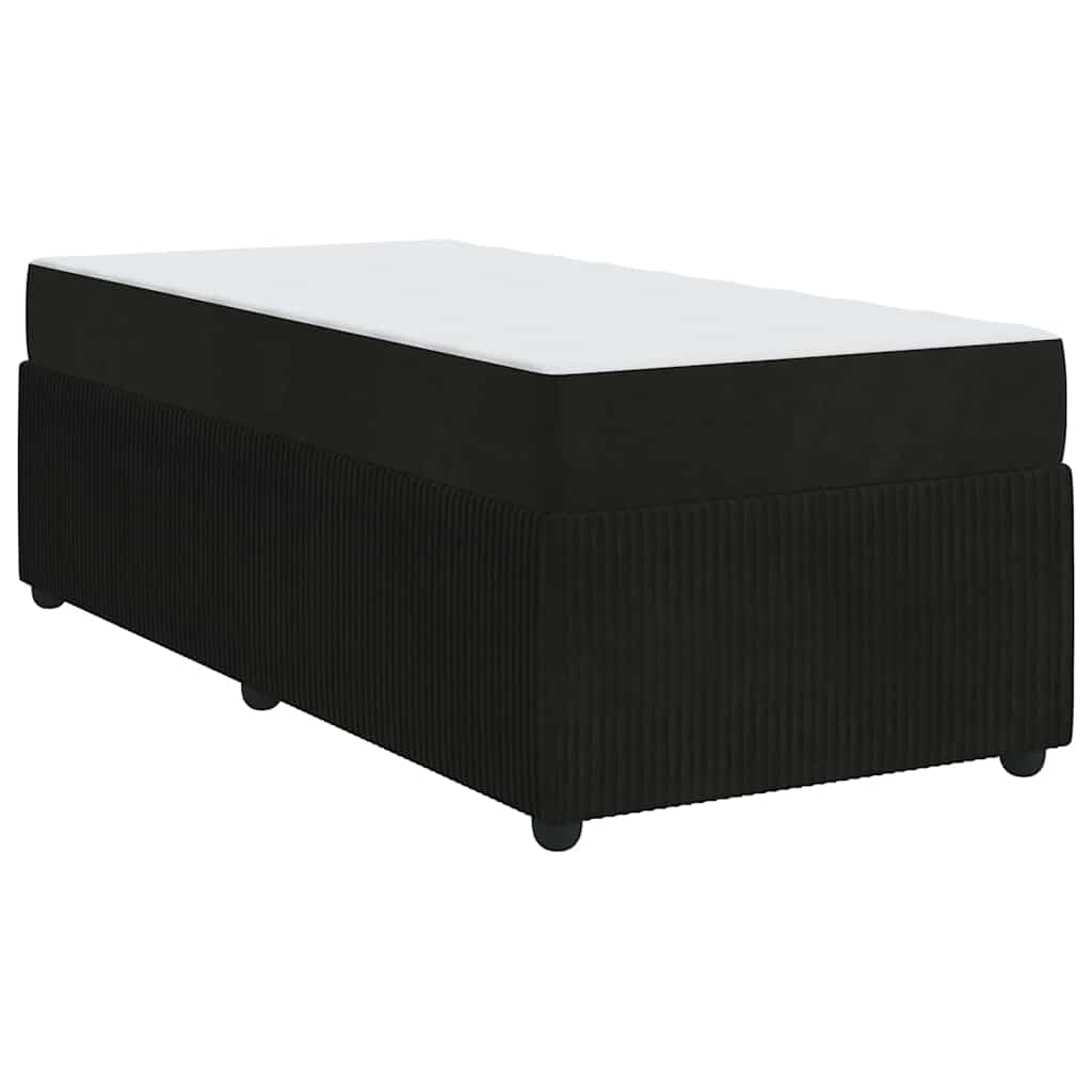 Bed Frame with Mattress with Mattress Black 90 x 190 cm Velvet