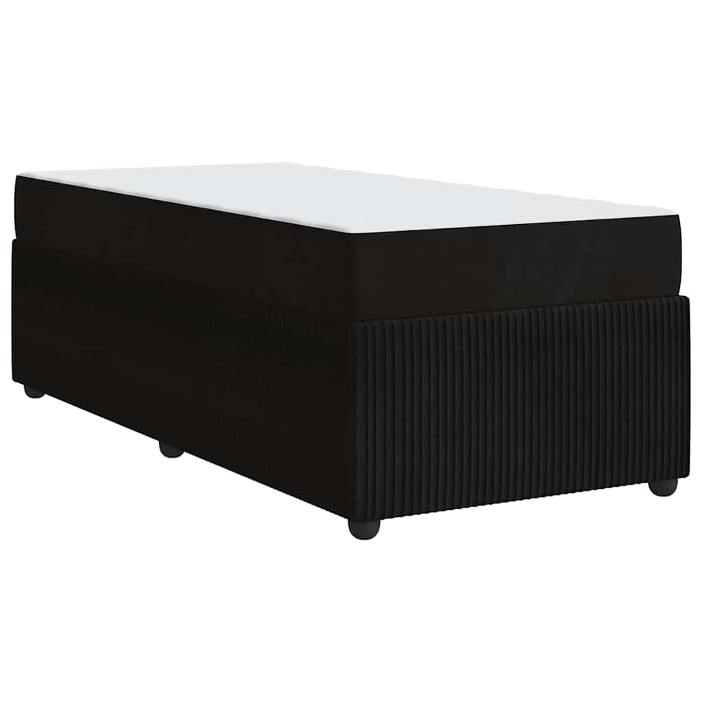 Bed Frame with Mattress with Mattress Black 90 x 190 cm Velvet