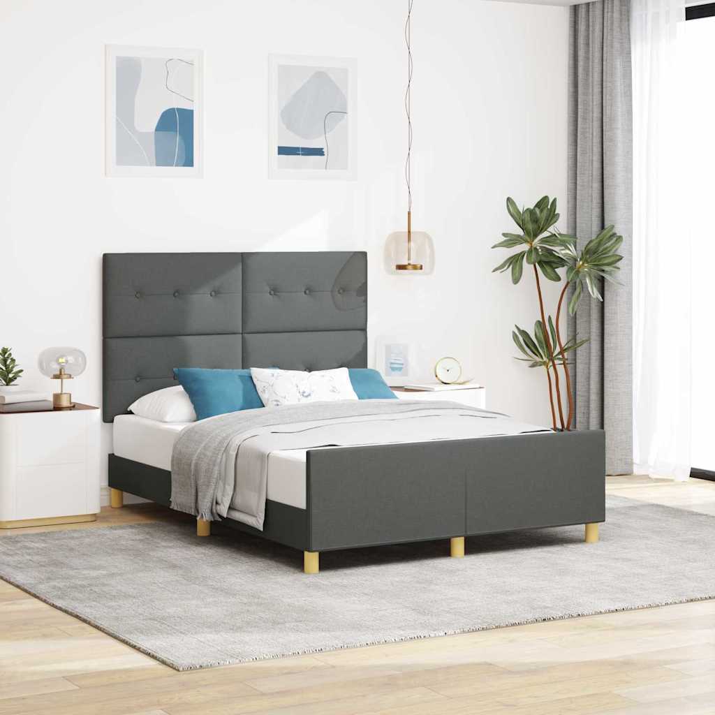 Bed Frame Grey 150 x 200 cm Fabric