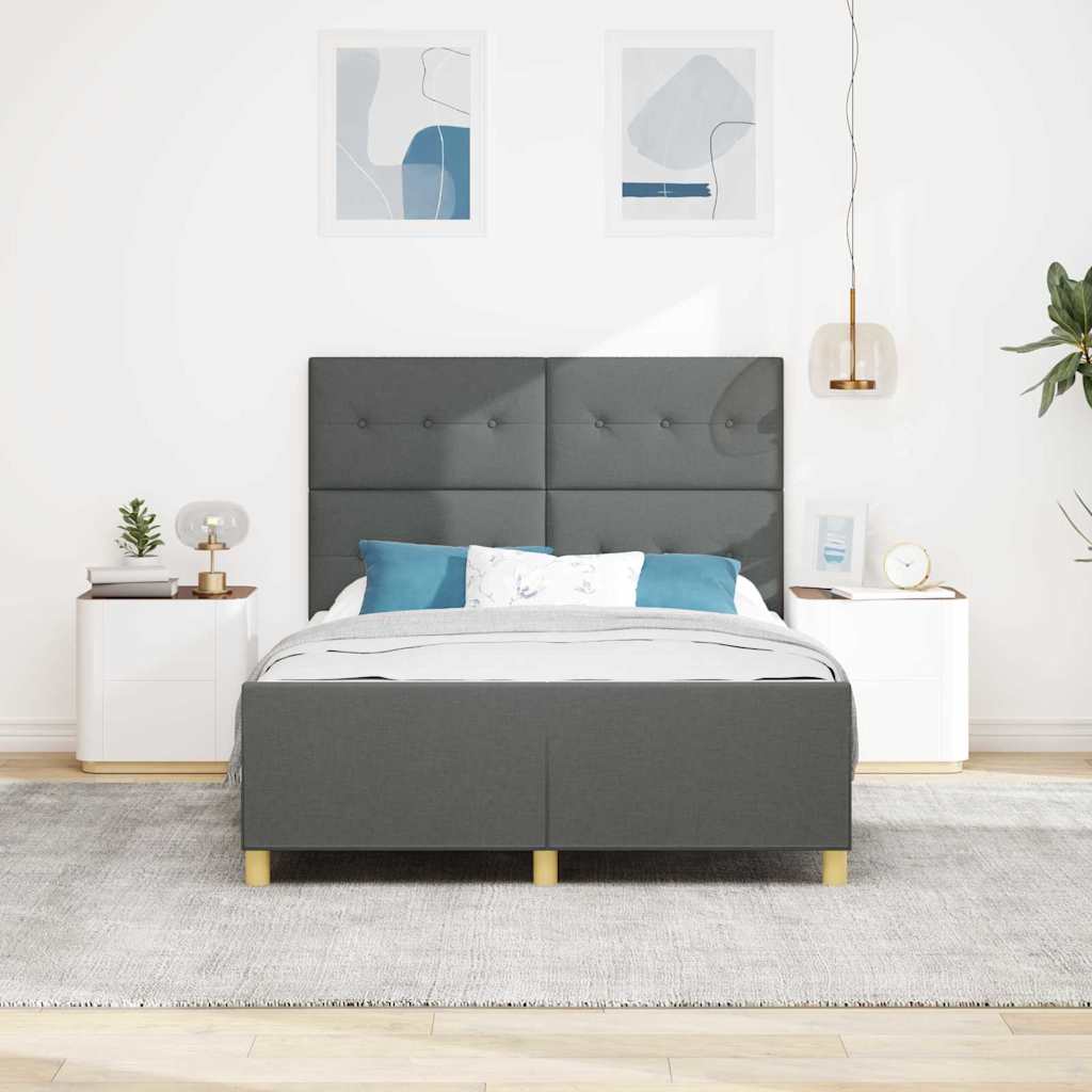 Bed Frame Grey 150 x 200 cm Fabric