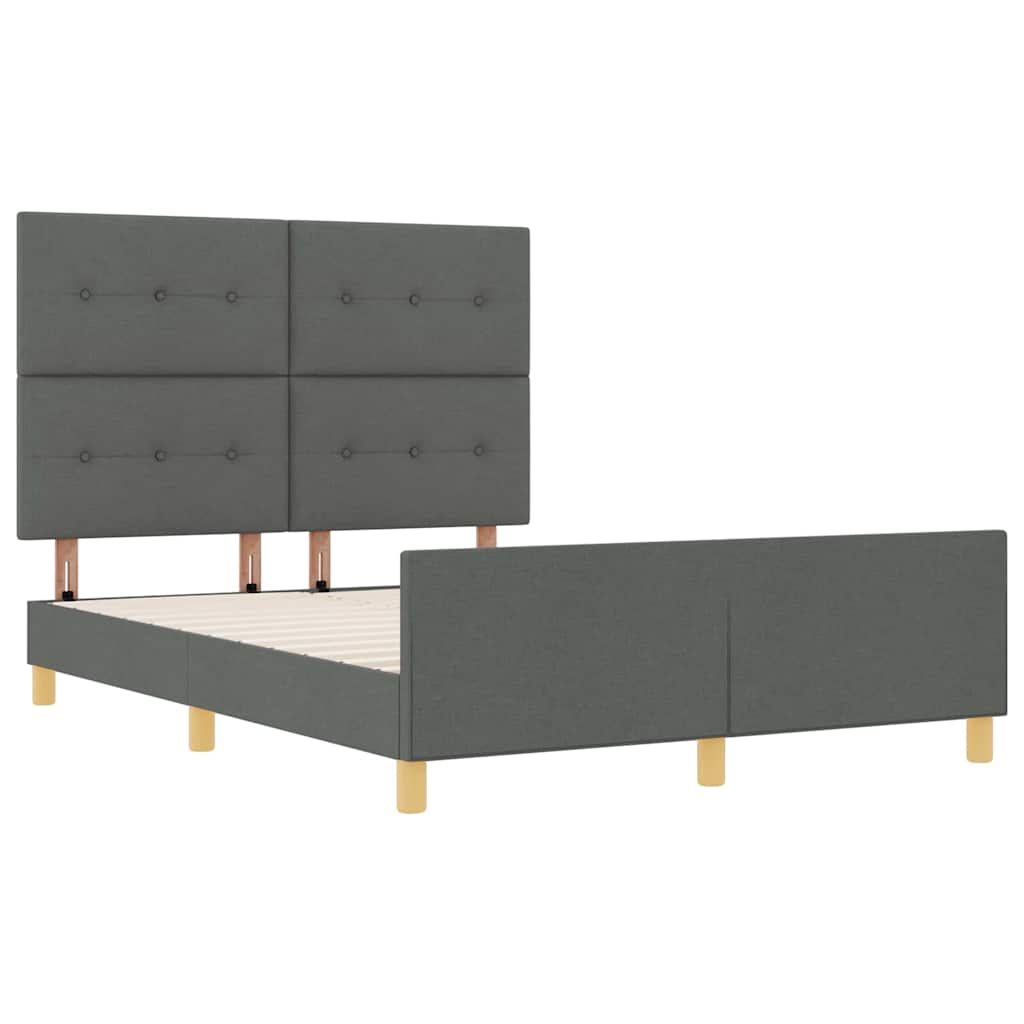 Bed Frame Grey 150 x 200 cm Fabric