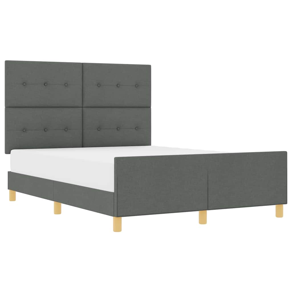 Bed Frame Grey 150 x 200 cm Fabric