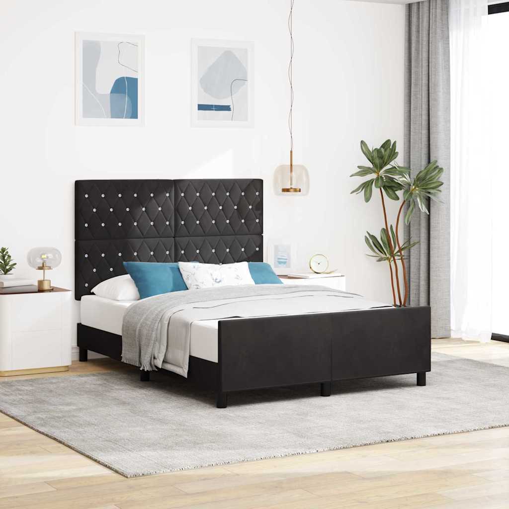 Bed Frame Black 150 x 200 cm Velvet