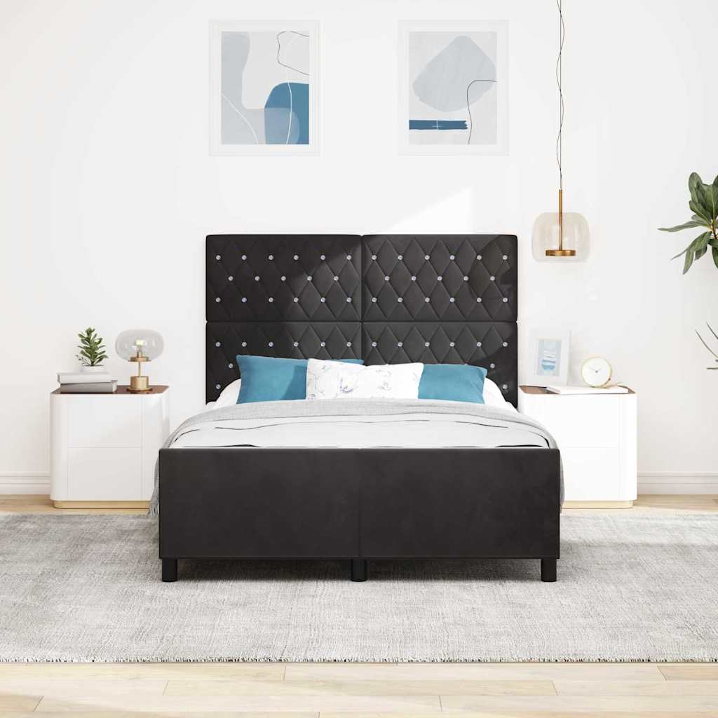 Bed Frame Black 150 x 200 cm Velvet