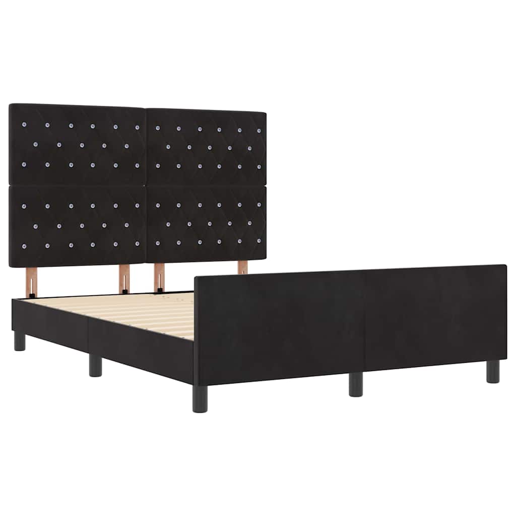 Bed Frame Black 150 x 200 cm Velvet