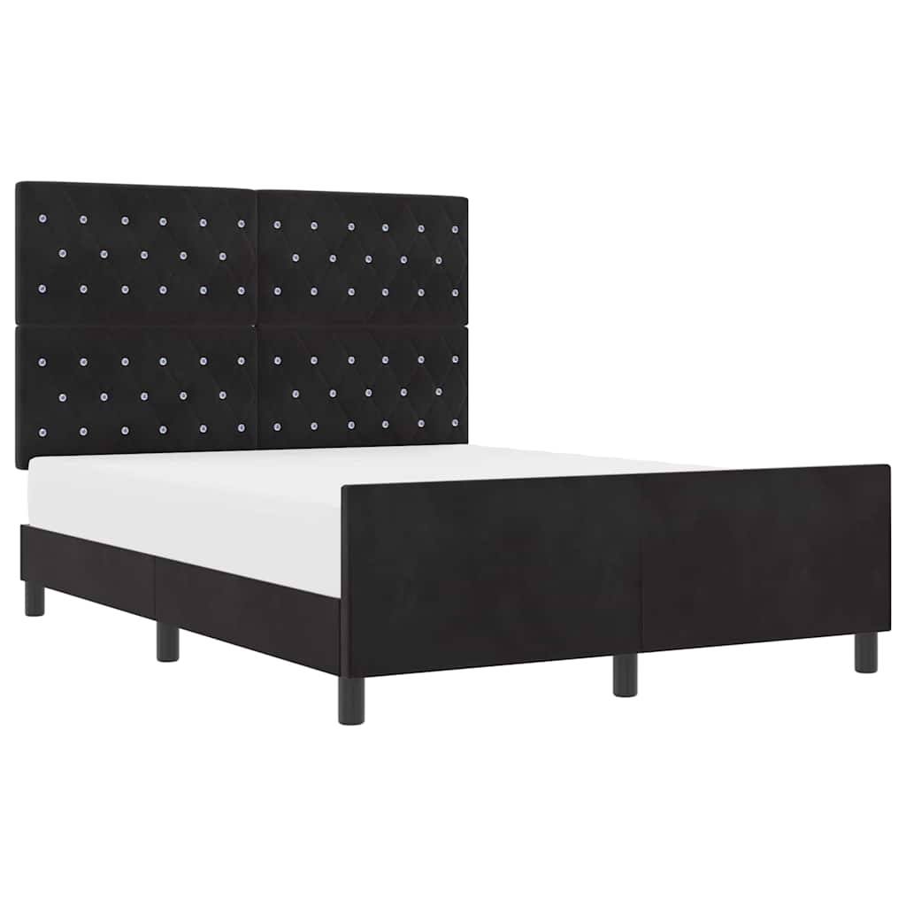 Bed Frame Black 150 x 200 cm Velvet
