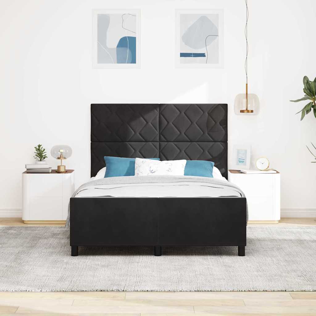 Bed Frame Black 135 x 190 cm Velvet