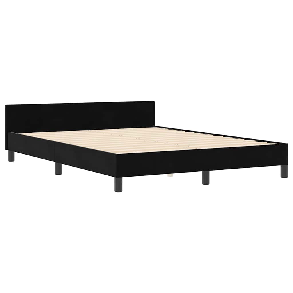 Bed Frame Black 135 x 190 cm Velvet