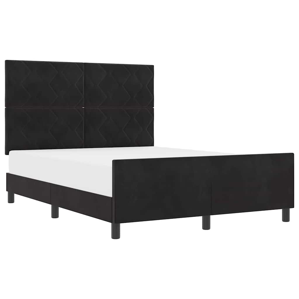 Bed Frame Black 135 x 190 cm Velvet