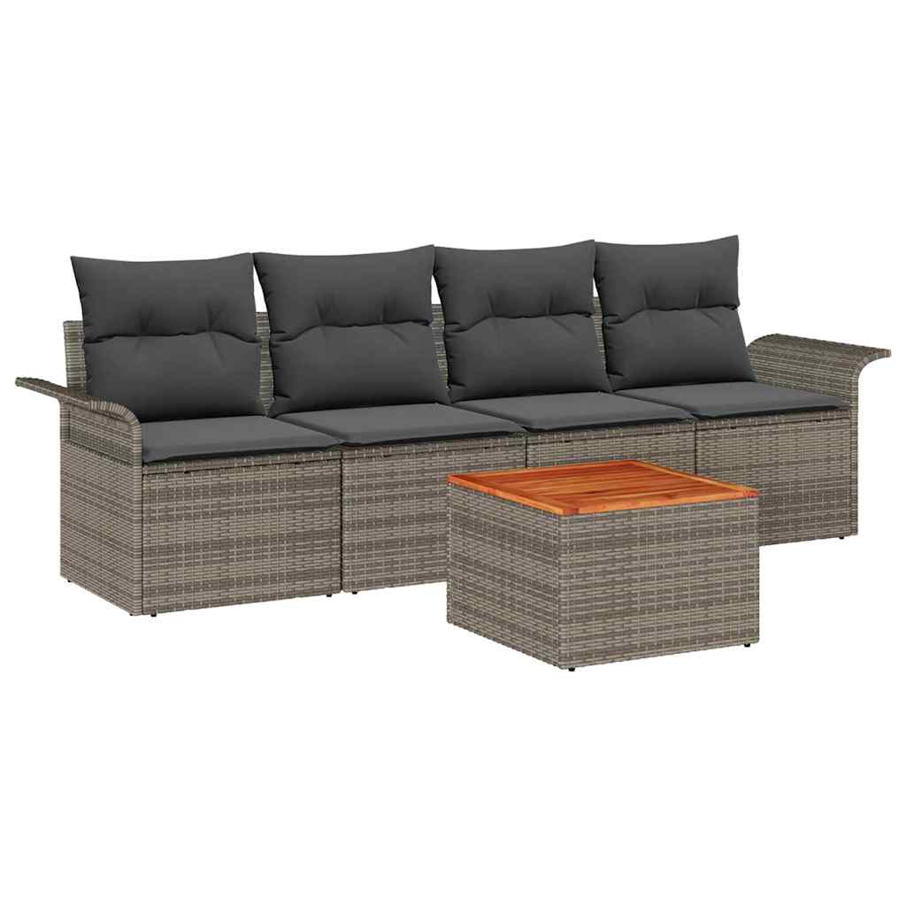 Garden Sofa Set with Cushion with Storage Manual 5 pcs Grey