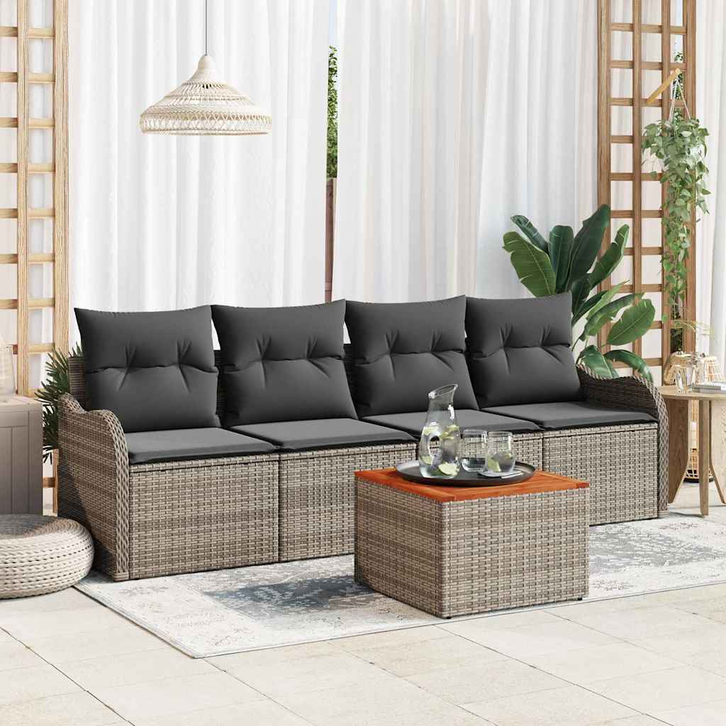 Garden Sofa Set 5 pcs Grey
