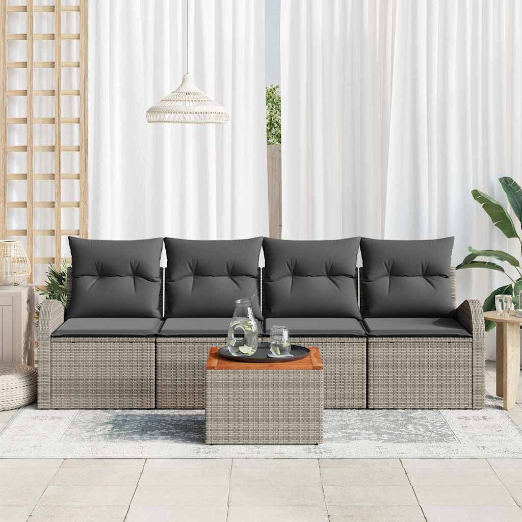 Garden Sofa Set 5 pcs Grey