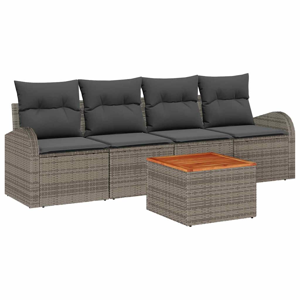 Garden Sofa Set 5 pcs Grey