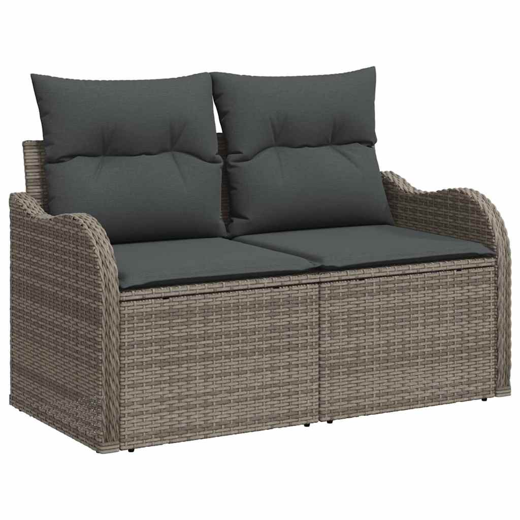Garden Sofa Set with Cushion Manual 5 pcs Grey Poly rattan