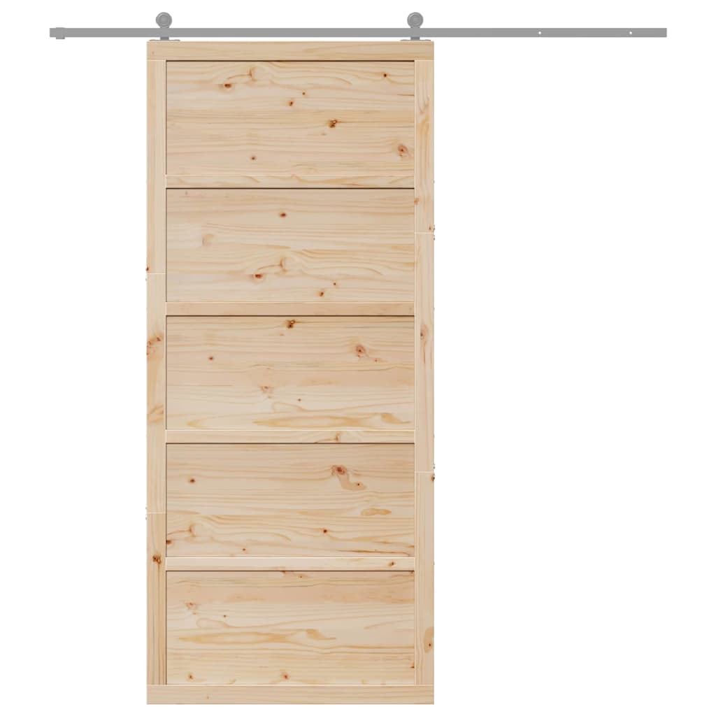 Barn Door Natural 90 x 208 cm Solid Pine wood