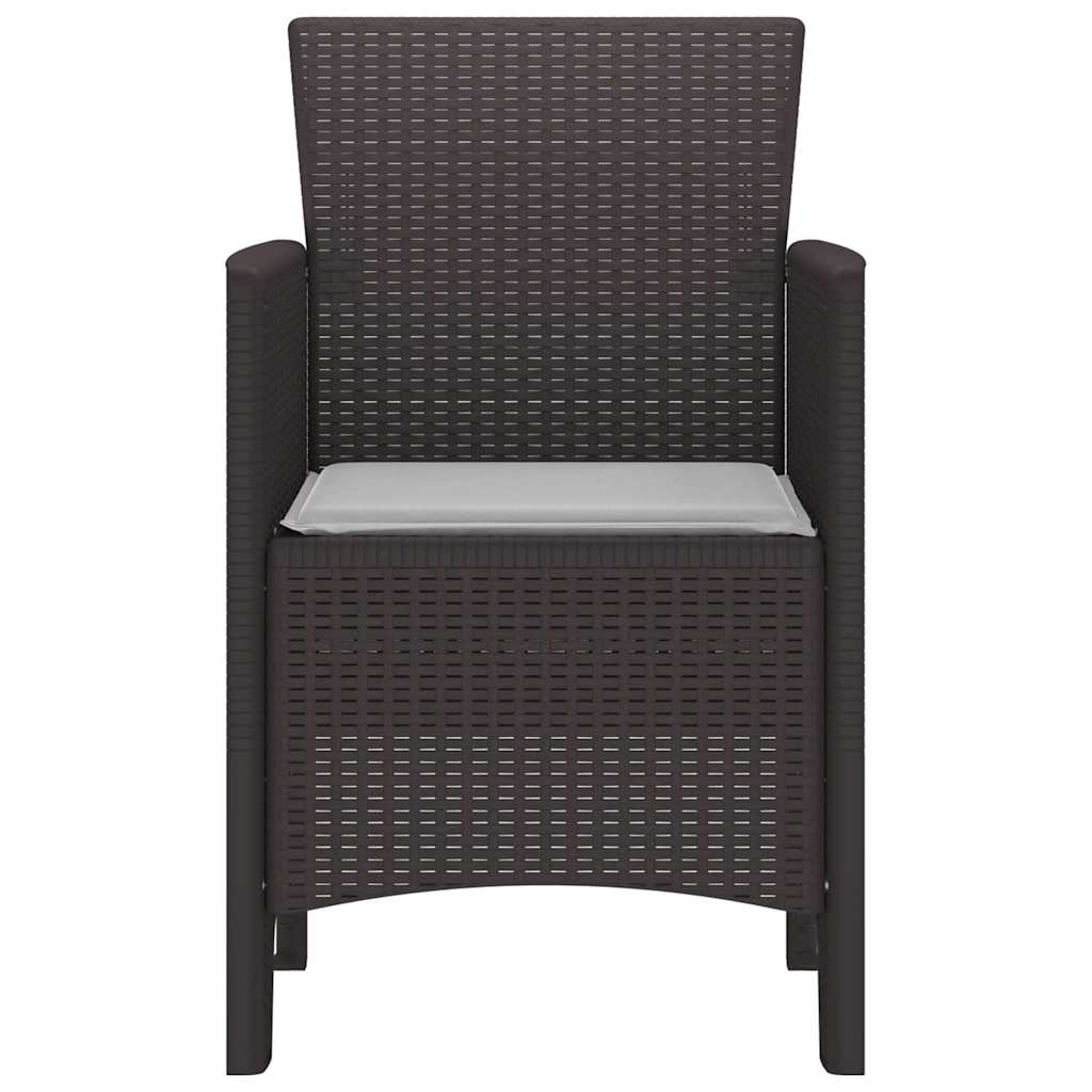 Garden Chair 2 pcs Brown 53 x 49 x 85 cm PP