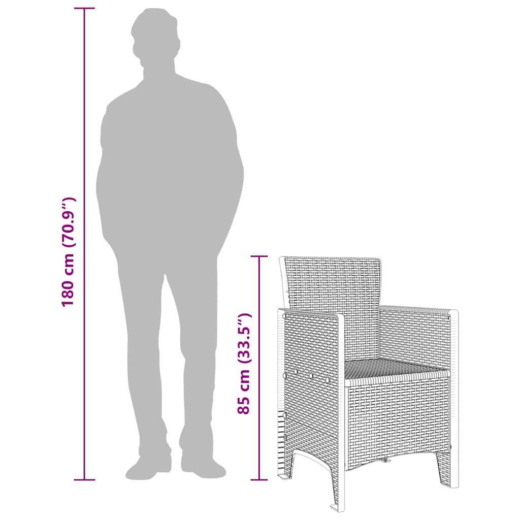 Garden Chair 2 pcs White 53 x 49 x 85 cm PP