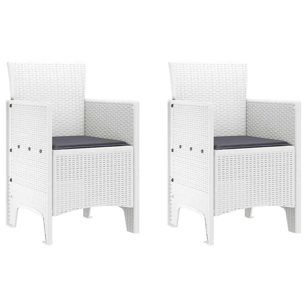Garden Chair 2 pcs White 53 x 49 x 85 cm PP