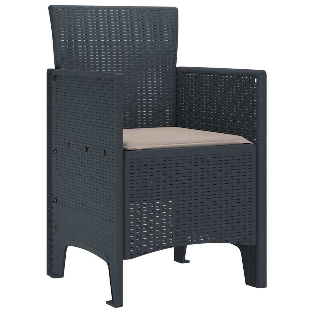 Garden Chair 4 pcs Anthracite 53 x 49 x 85 cm PP