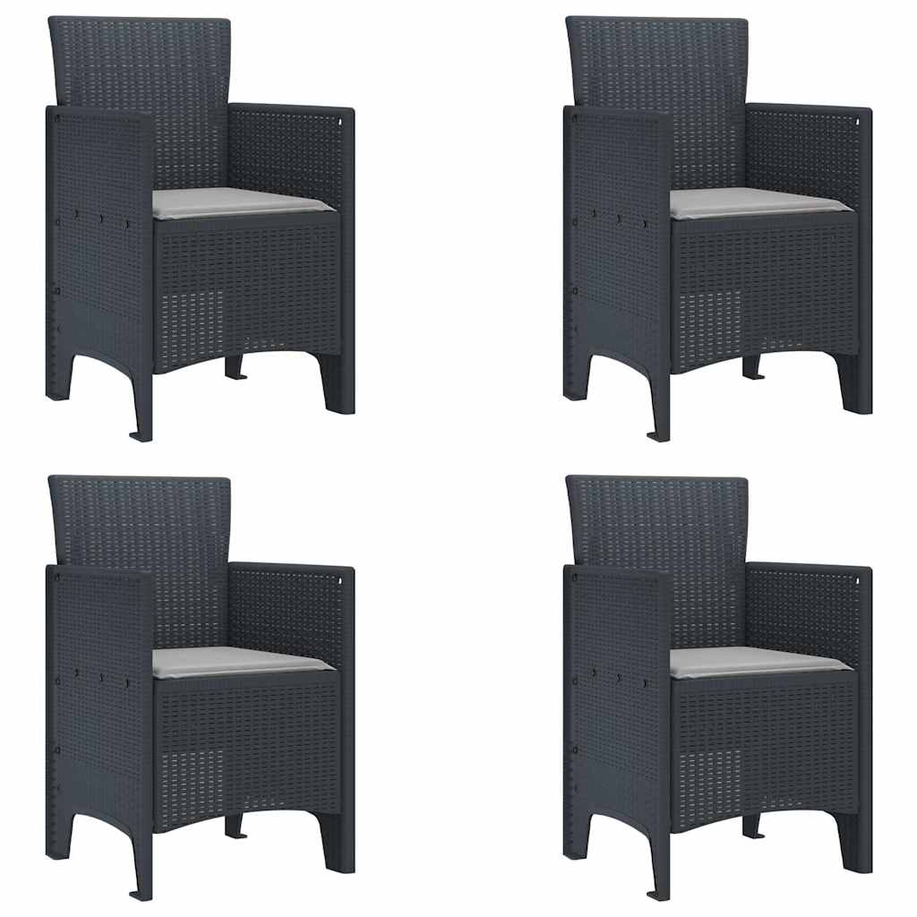 Garden Chair 4 pcs Anthracite 53 x 49 x 85 cm PP