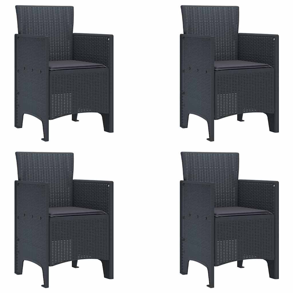 Garden Chair 4 pcs Anthracite 53 x 49 x 85 cm PP