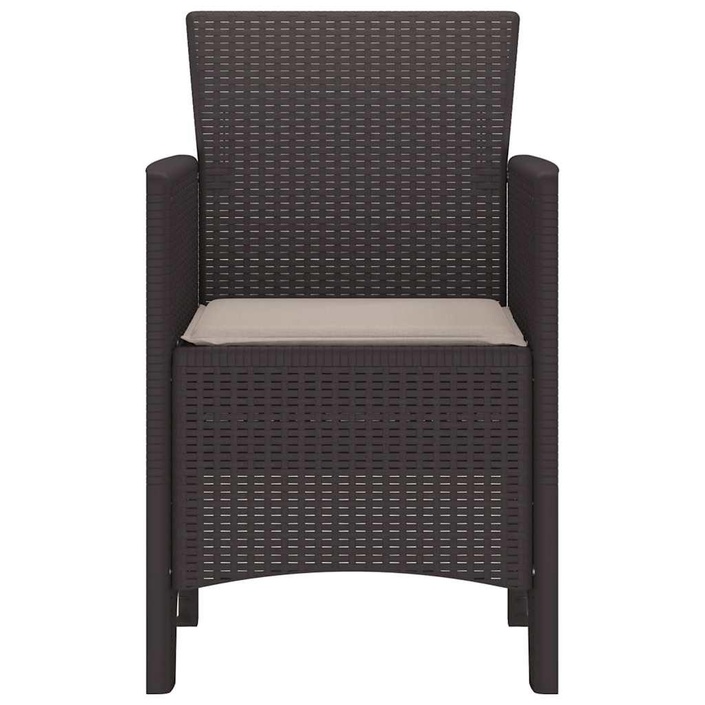 Garden Chair 4 pcs Brown 53 x 49 x 85 cm PP