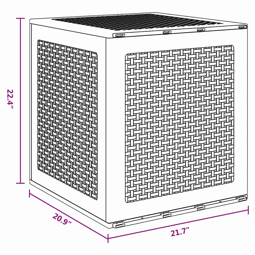 Garden Storage Box Anthracite 55 x 53 x 57 cm Polypropylene