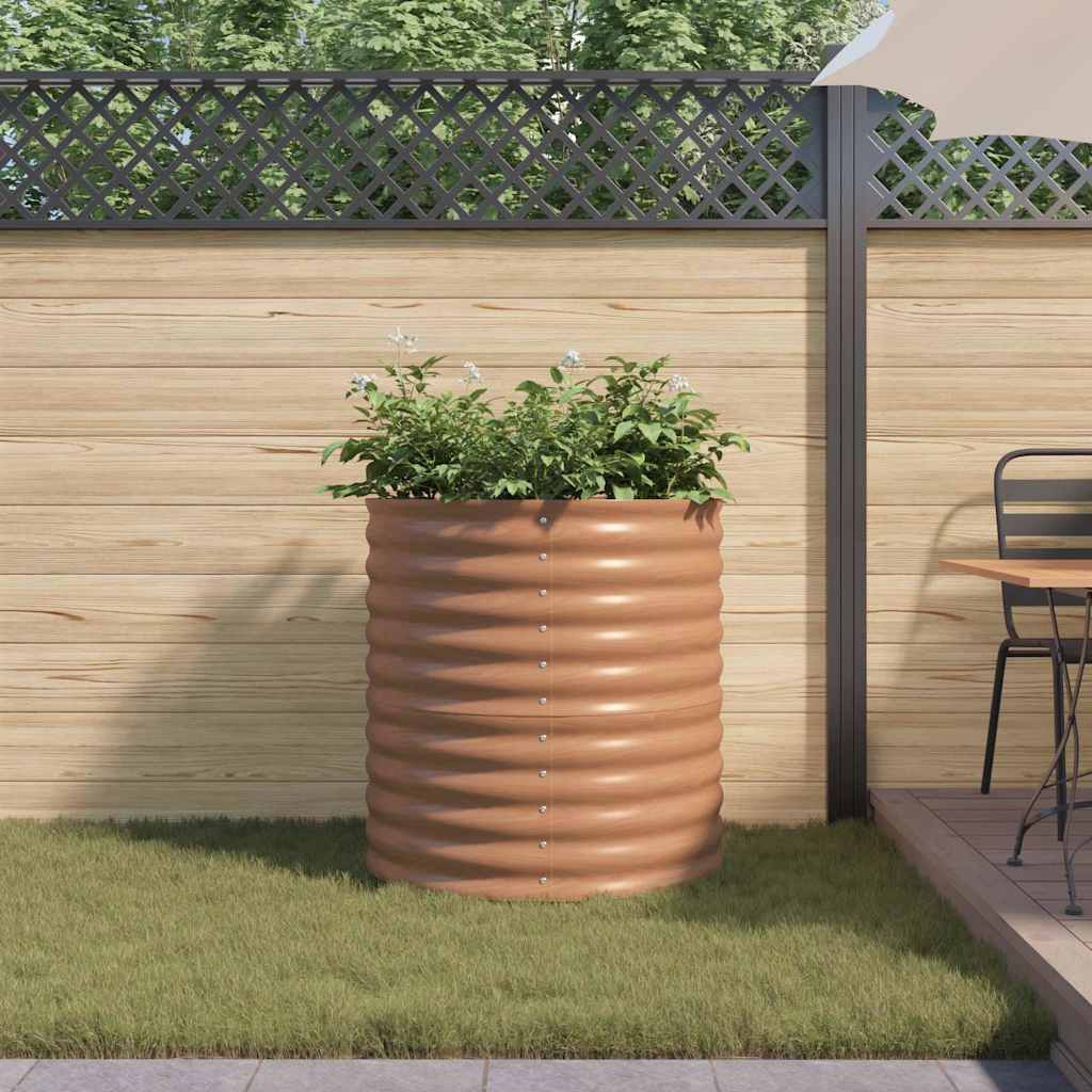 Garden Raised Bed Brown 80 x 80 x 81 cm Steel