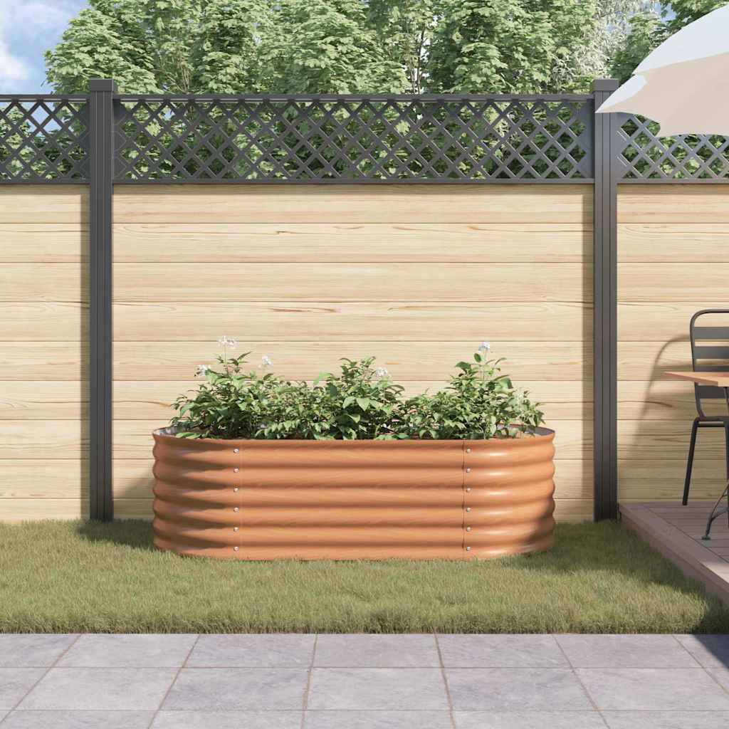 Garden Raised Bed Brown 160 x 80 x 44 cm Steel