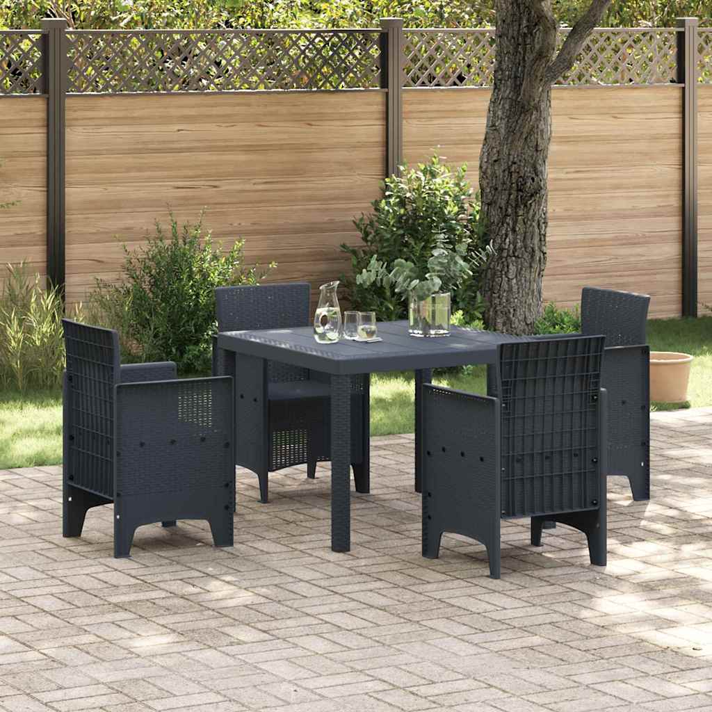 Garden Table Anthracite 100 x 100 x 73 cm Poly Rattan