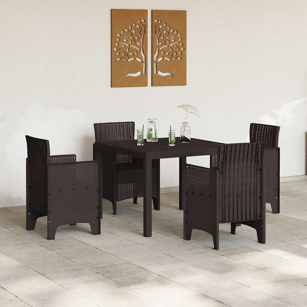 Garden Table Brown 100 x 100 x 73 cm Poly Rattan