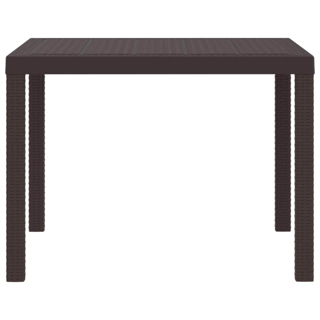 Garden Table Brown 100 x 100 x 73 cm Poly Rattan
