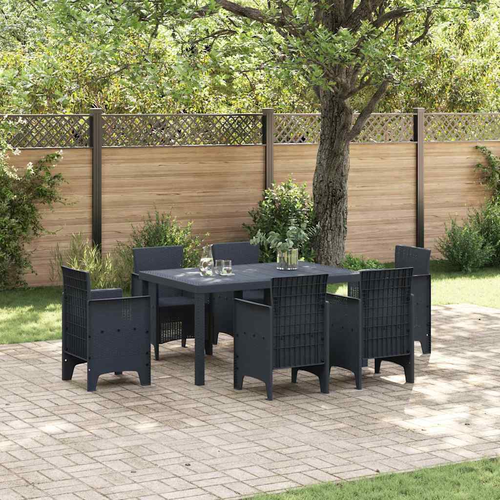 Garden Table Anthracite 150 x 100 x 73 cm Poly Rattan