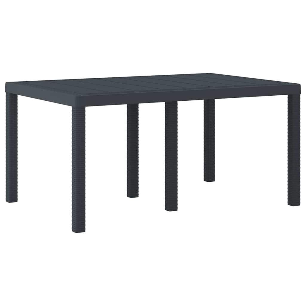 Garden Table Anthracite 150 x 100 x 73 cm Poly Rattan