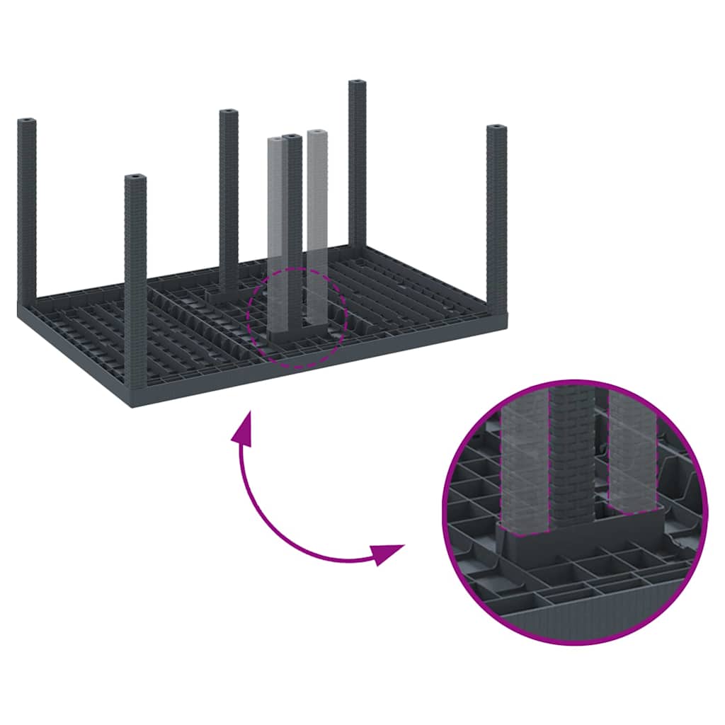 Garden Table Anthracite 150 x 100 x 73 cm Poly Rattan
