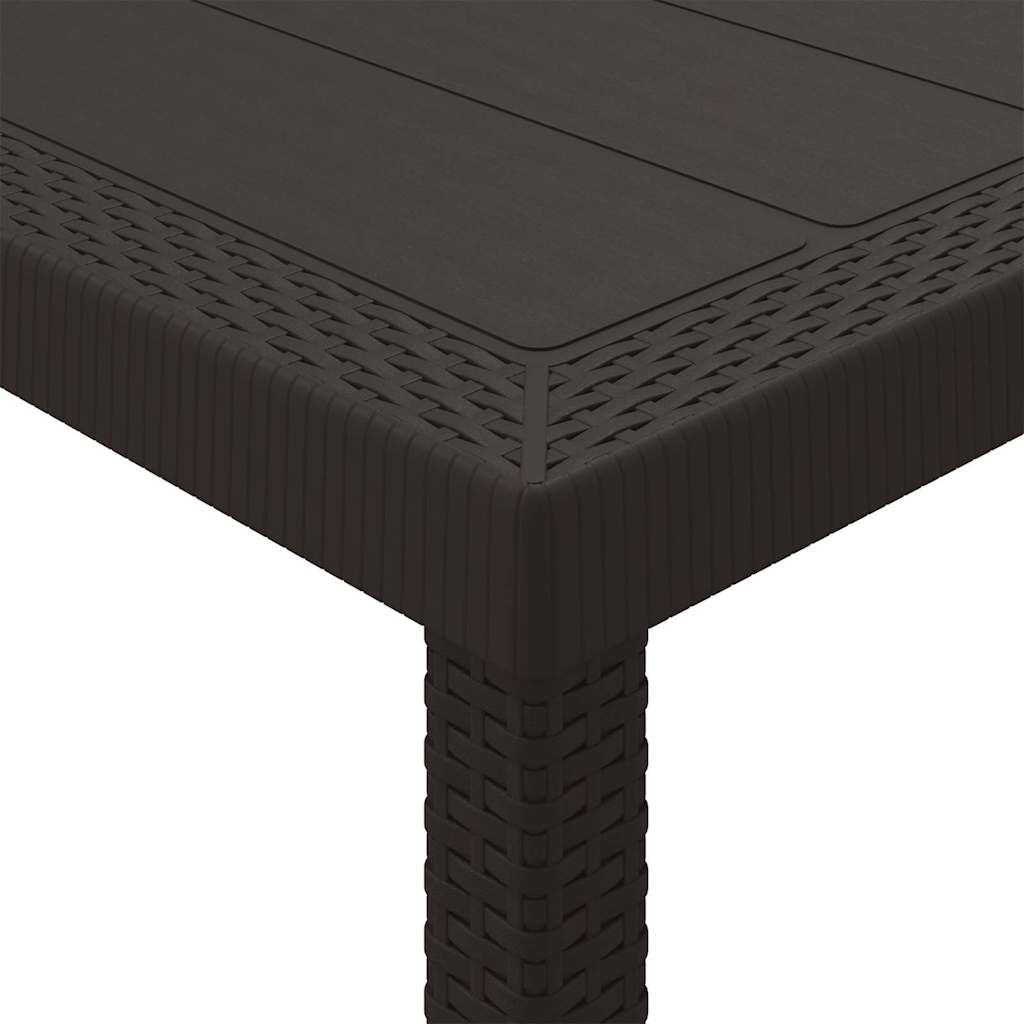 Garden Table Brown 150 x 100 x 73 cm Poly Rattan