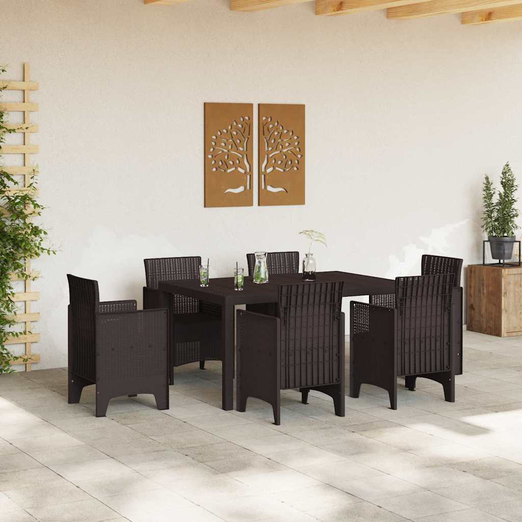 Garden Table Brown 150 x 100 x 73 cm Poly Rattan