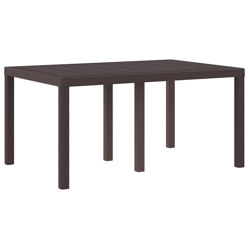 Garden Table Brown 150 x 100 x 73 cm Poly Rattan